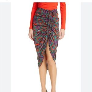 NEW Veronica Beard ‘Ari’ Paisley Ruched Midi Skirt size 00